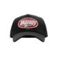 Gorra negra Dandy Hats con logo Over Everything y pedrería multicolor – vista frontal