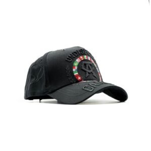 Gorra negra Canelo con logo “CA”, visera curva y firma bordada