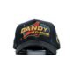Gorra Dandy Galaxy Studios vista frontal con logo espacial bordado en tonos dorado, rojo y azul