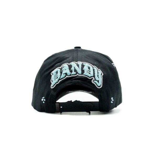 Vista trasera completa con logotipo DANDY Logotipo DANDY bordado en la parte trasera central de la gorra